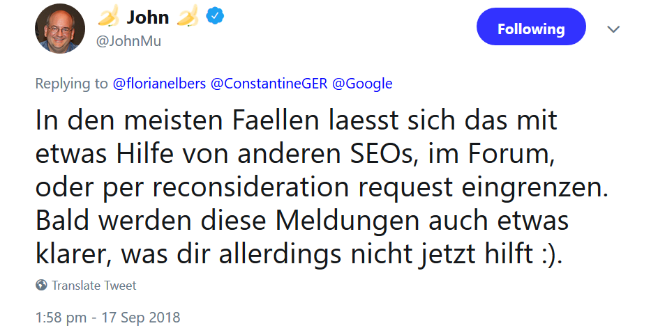 Google will Meldungen bei Verstoß gegen Webmaster-Richtlinien überarbeiten