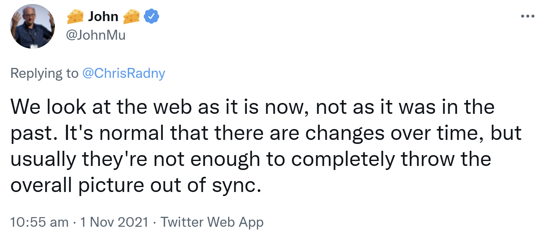 Google: 'Wir blicken auf das Web, wie es heute ist, und nicht, wie es in der Vergangenheit war.'