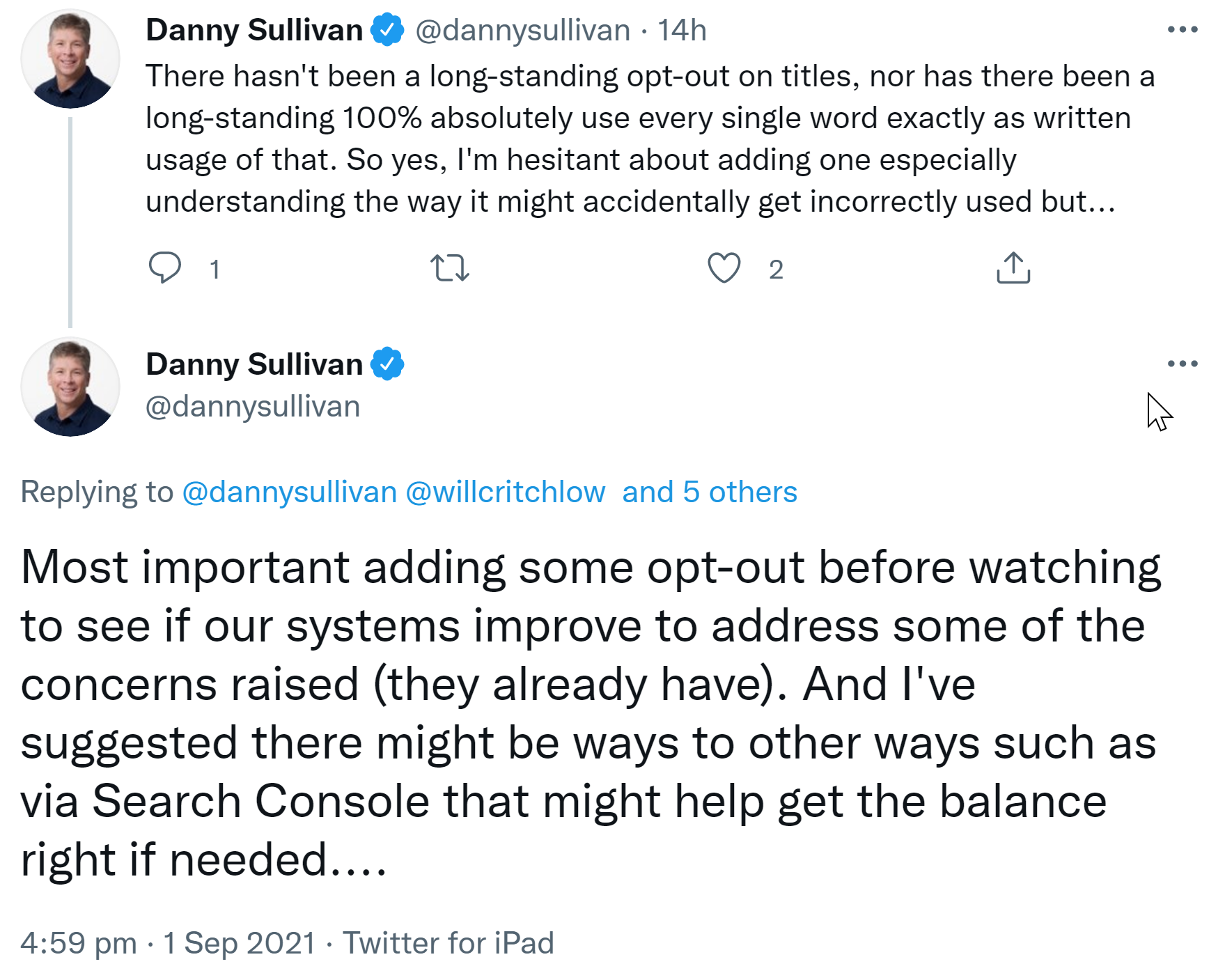 Google: Kein Opt-Out für Titeländerungen per robots.txt geplant