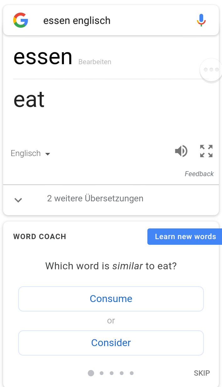 Google Word Coach: Start