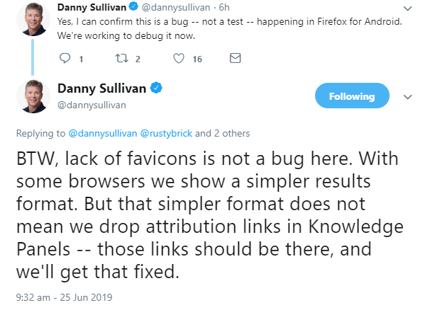 Beabsichtigt: Google zeigt in manchen Browsern keine Favicons an