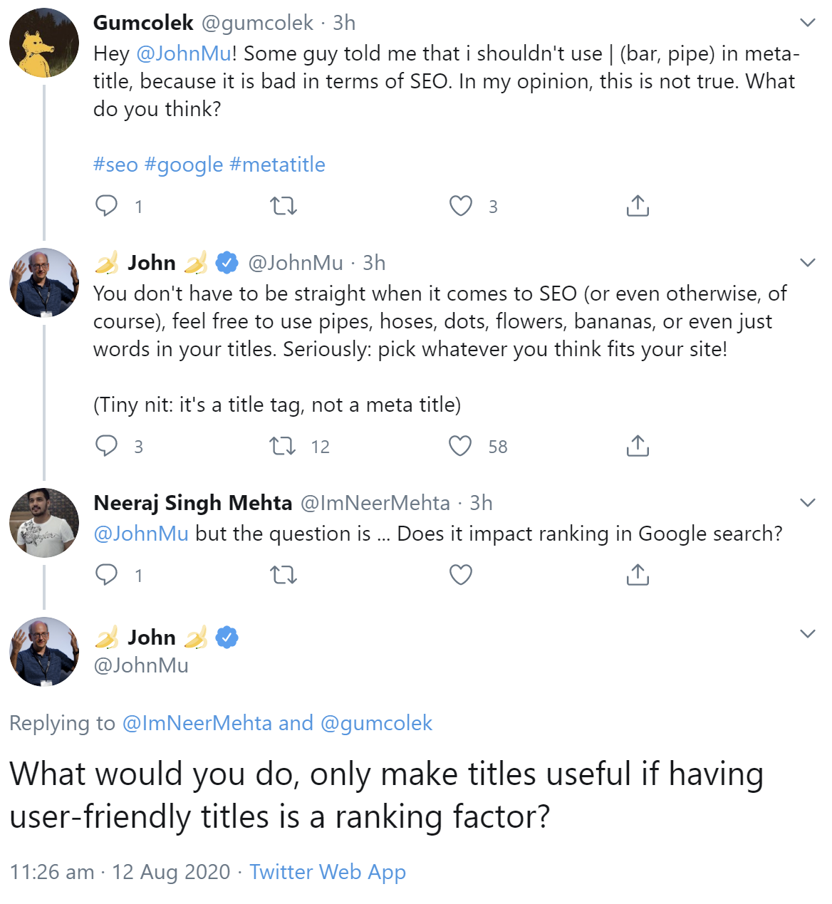 Google zu Pipes im Title