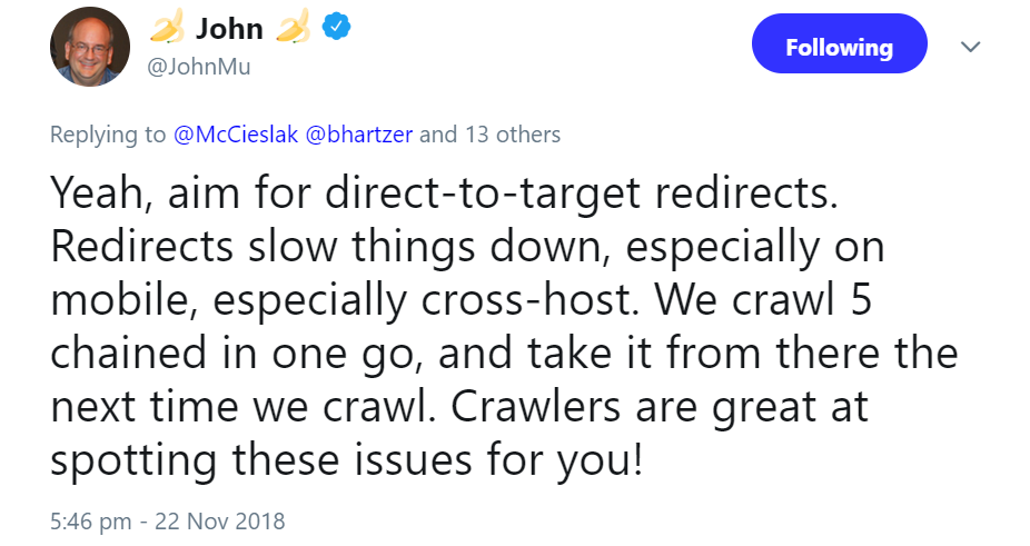 Google: zu lange Redirect-Ketten vor allem mobil problematisch