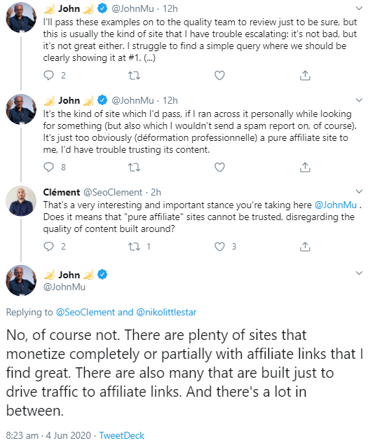 Google zur Qualität von Affiliate-Websites