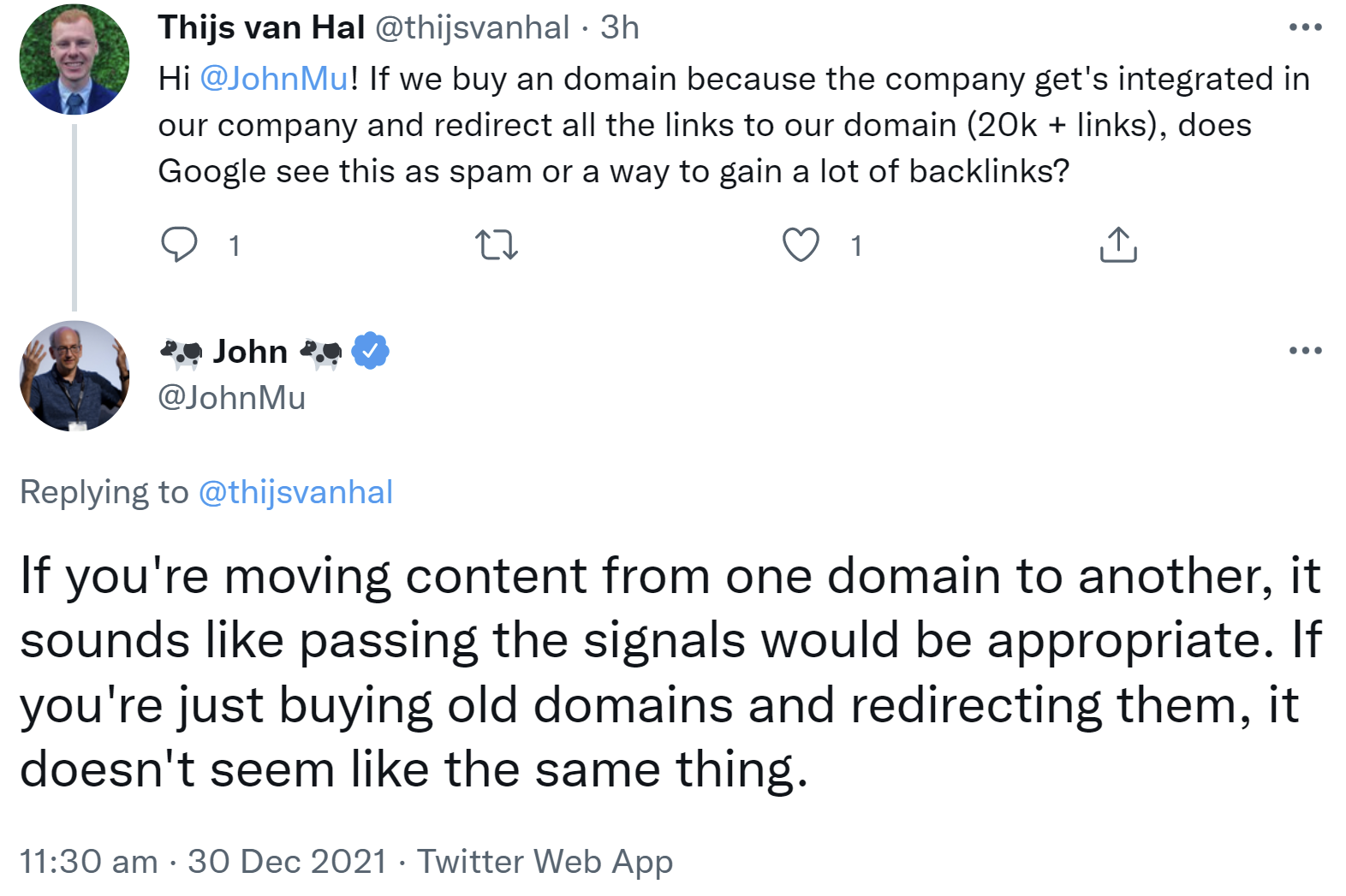 Google: Beim Zusammenführen von Websites und Domains können Rankingsignale übernommen werden