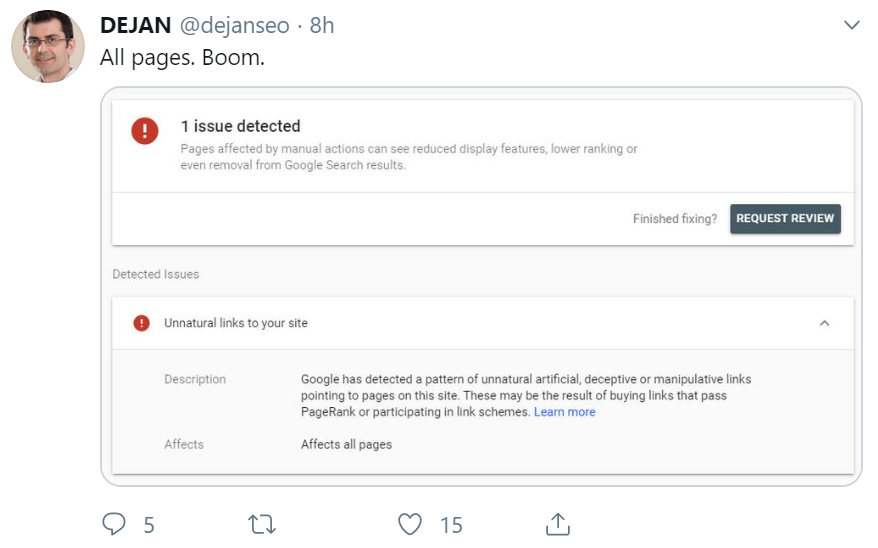 Google: harte Strafmaßnahmen gegen Dejanseo