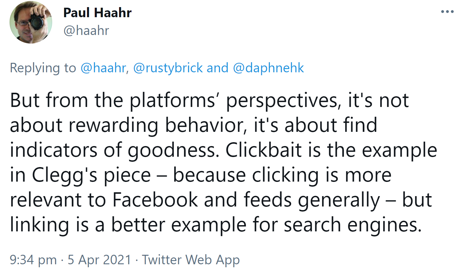 Rankingfaktoren dienen nicht dazu, ein bestimmtes Verhalten zu belohnen, sondern als Indikatoren für Güte