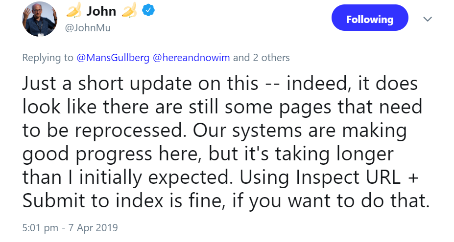Google: Verarbeiten der irrtümlich entfernten URLs kann länger dauern