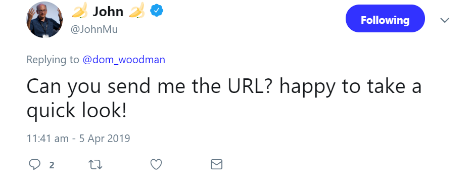 Johannes Müller will deindexierte URLs prüfen