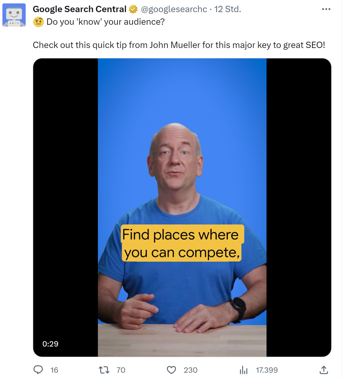 SEO Quick Tip #1: John Müller auf Twitter