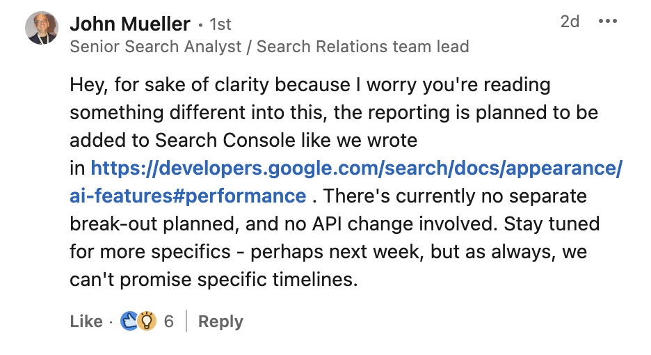John Müller: kein separater Bereich für den AI Mode in Search Console geplant