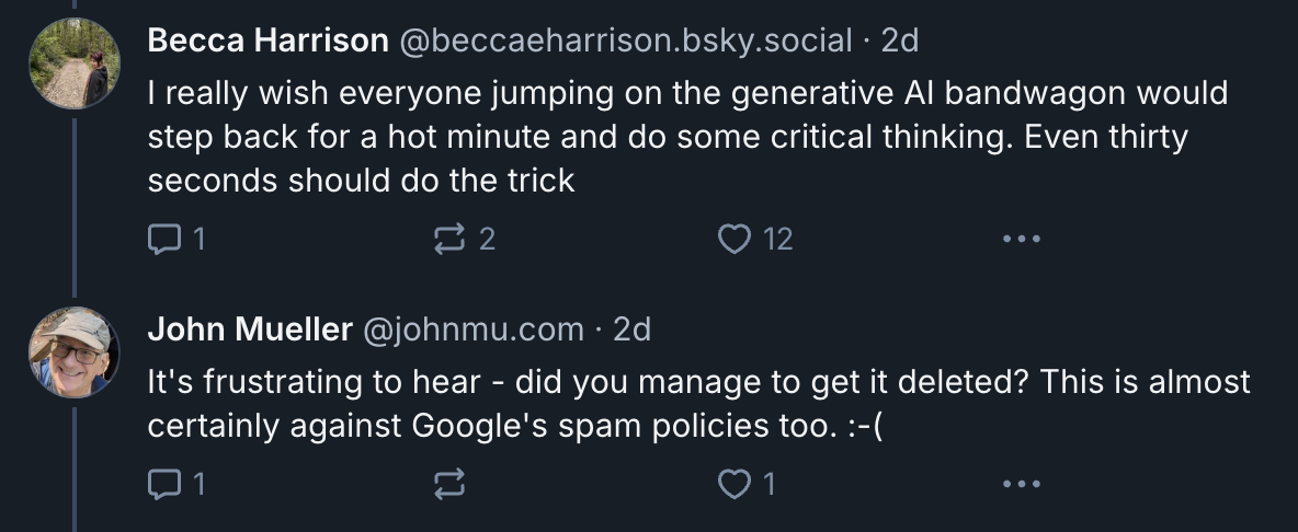 John Müller zu einem Fall, wenn KI-Inhalte gegen die Google Spam-Richtlinien verstoßen