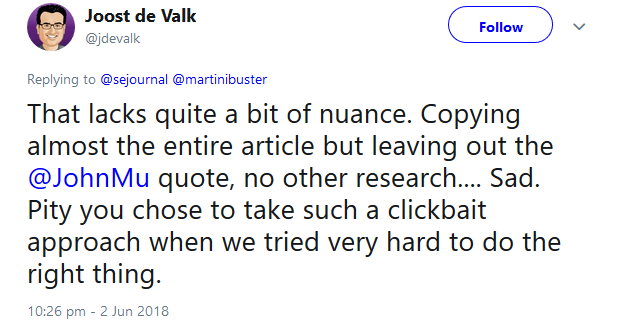 Joost de Valk kritisiert Search Engine Journal