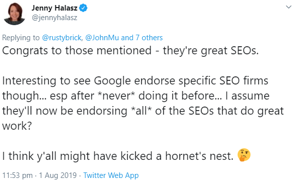 Kritik an Google wegen Verlinkung von SEOs