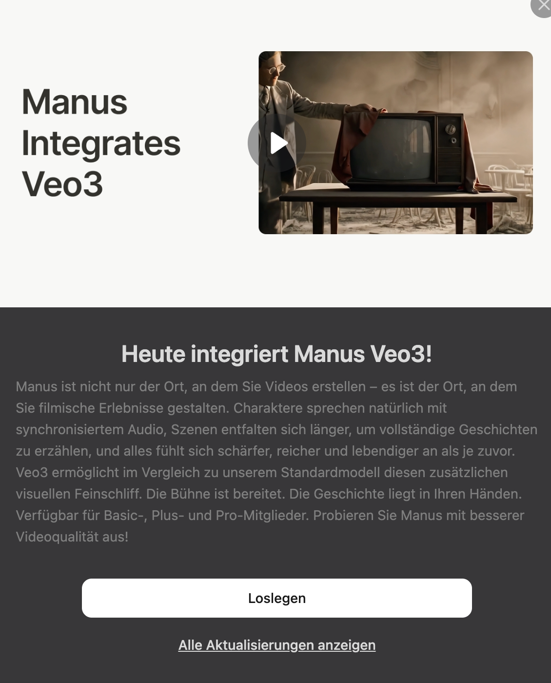 Manus AI integriert Google VEO 3