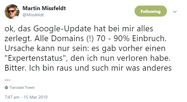 Martin Mißfeldt: Google Core 3-Update und Expertenstatus
