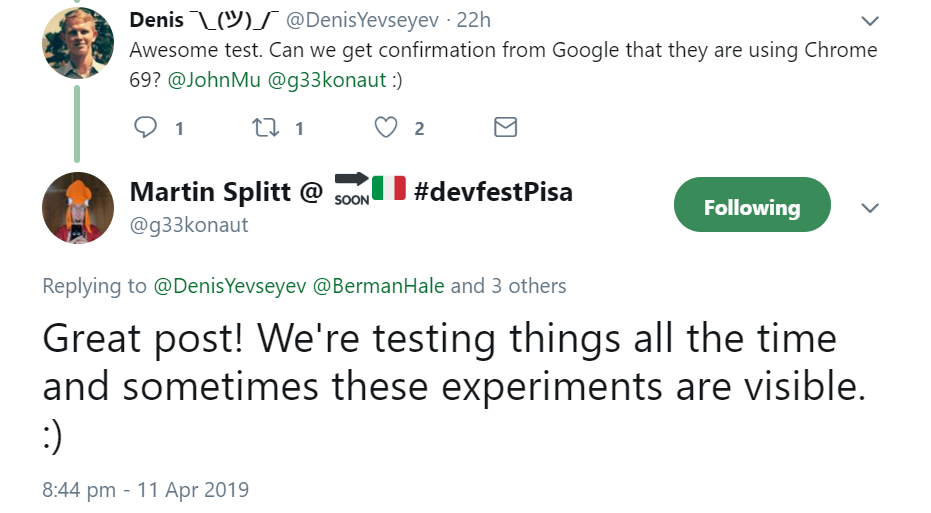Martin Splitt von Google bestätigt indirekt ein Update auf eine neue Google Web Rendering Engine