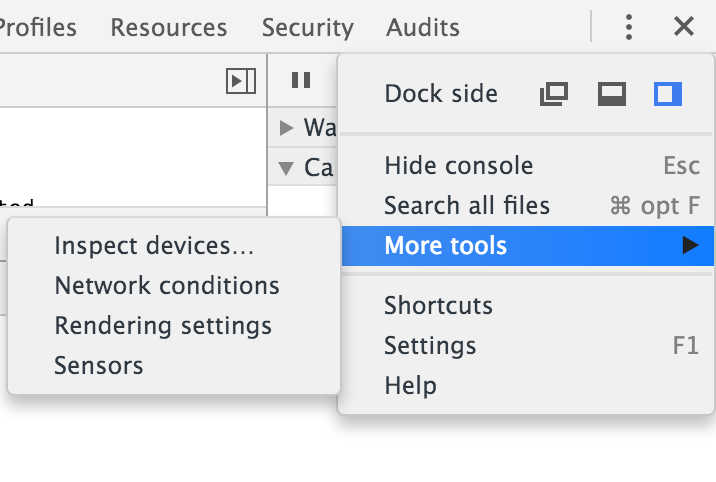 Google DevTools: geographische Orte per 'Sensors' simulieren