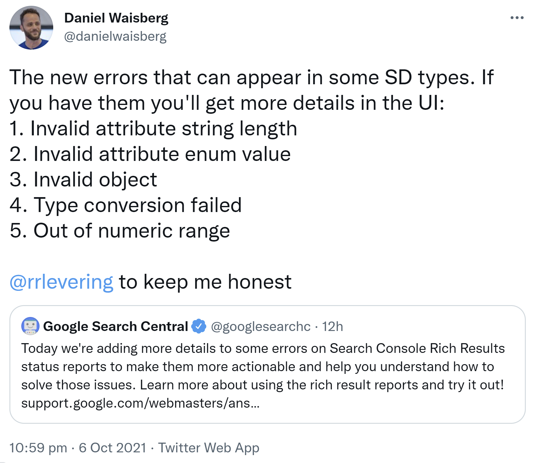 Rich Results Report in der GSC: neue Fehlerarten