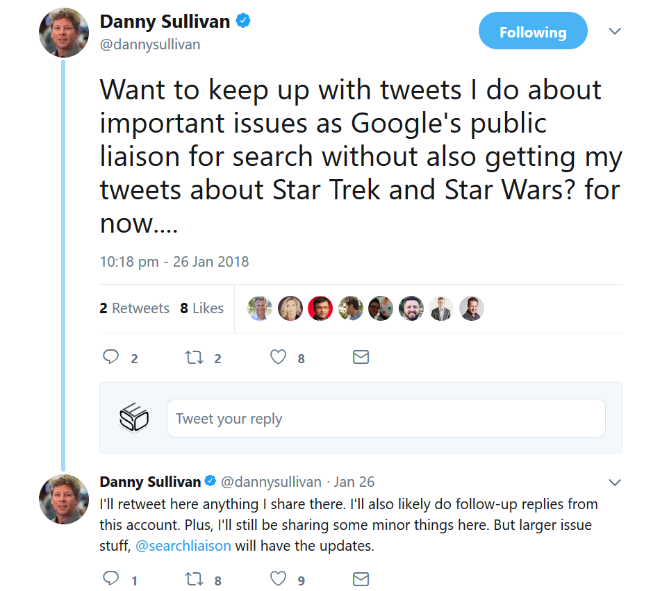 Google Searchliaison: neues Must-Follow-Profil auf Twitter