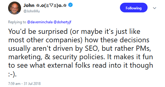 Nicht alle Google-Produktentscheidungen sind SEO-beeinflusst