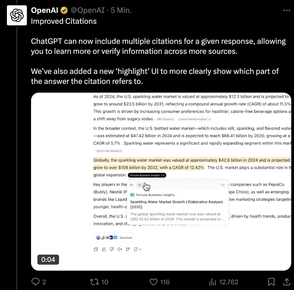 OpenAI: Verbesserte Zitate in ChatGPT