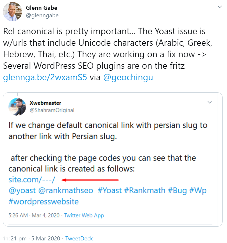 Yoast: Probleme mit Unicode-Zeichen bei Canonical-Links