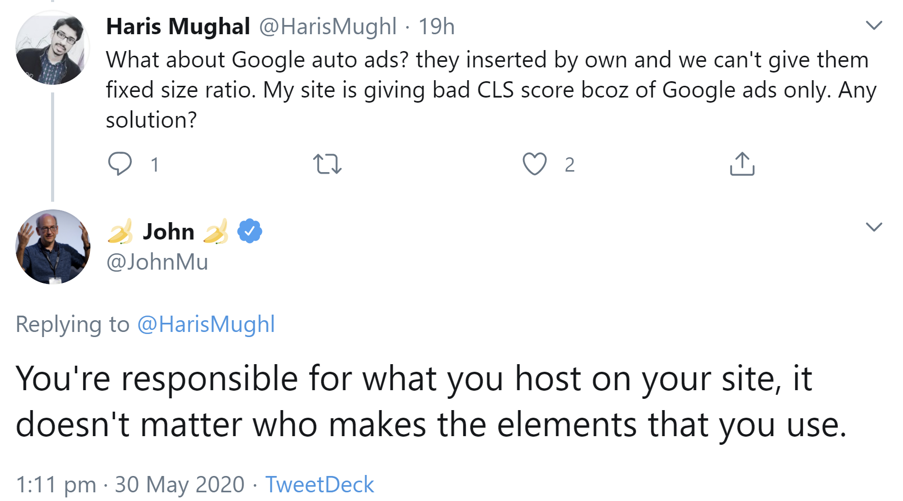 Schlechter CLS durch Google Ads: Verantwortung liegt beim Betreiber der Website