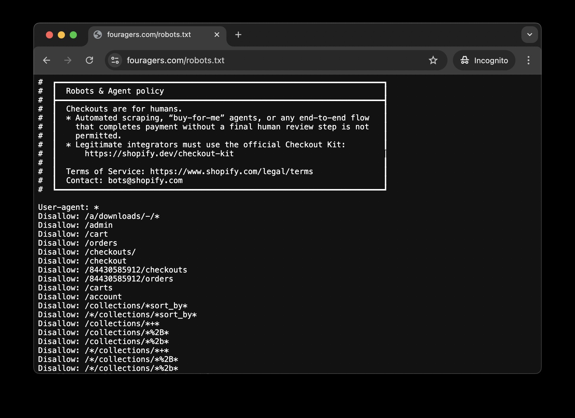 Shopify: geänderte robots.txt