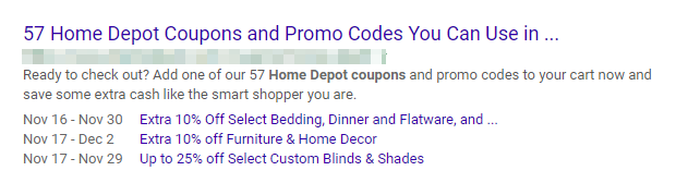 Fehlerhafte Auszeichnung einer Rabattaktion als Event: Beispiel