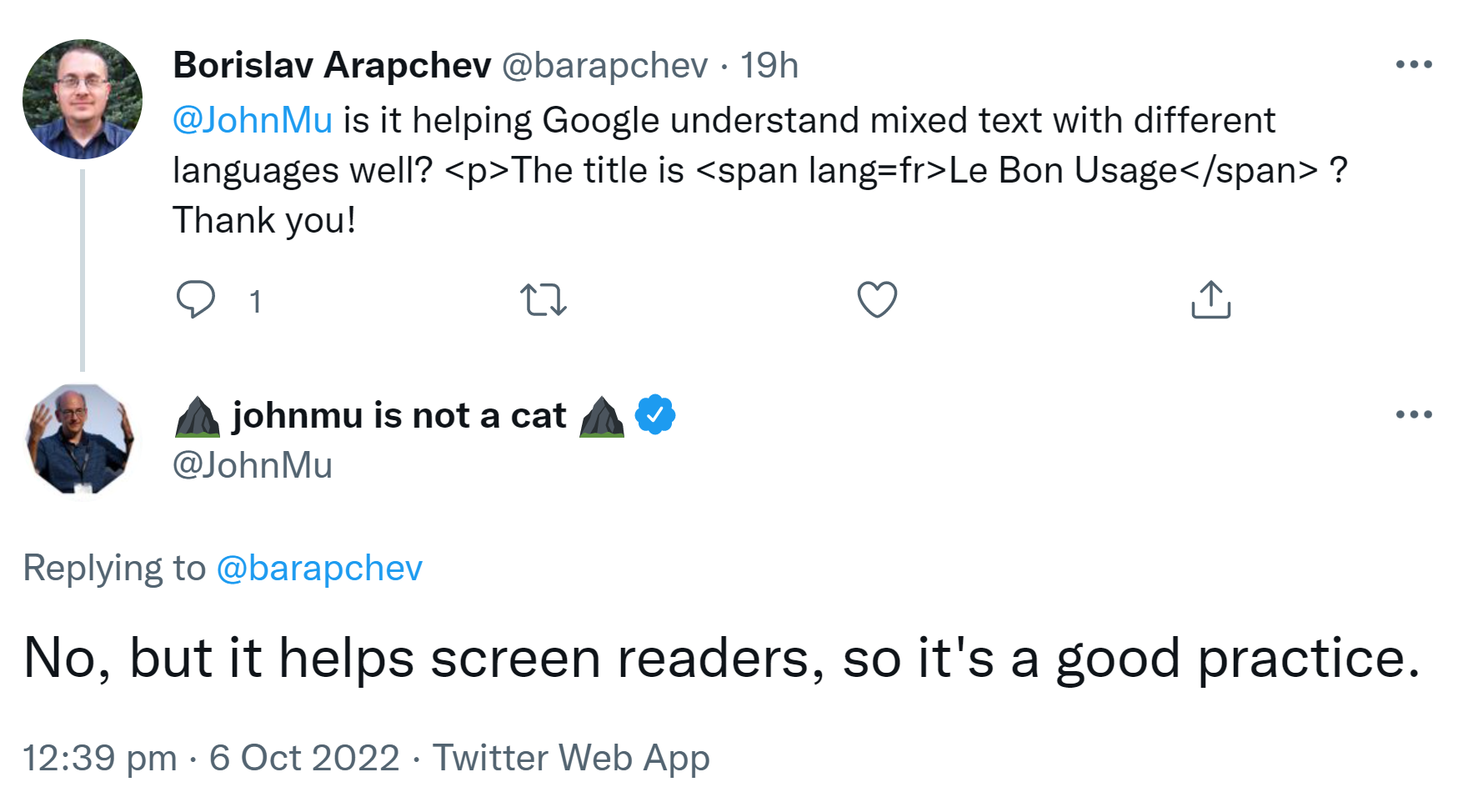 Google: Sprachangabe im HTML-Tag hilft nicht für die Suche