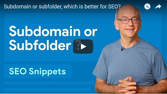 Google-Video: 'SEO Snippets: Subdomain oder Verzeichnis?'