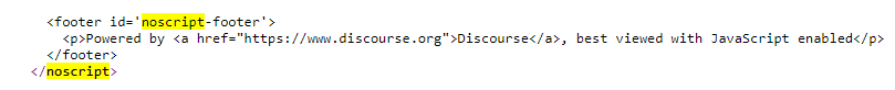 Twitter Community: Noscript-Bereich Footer
