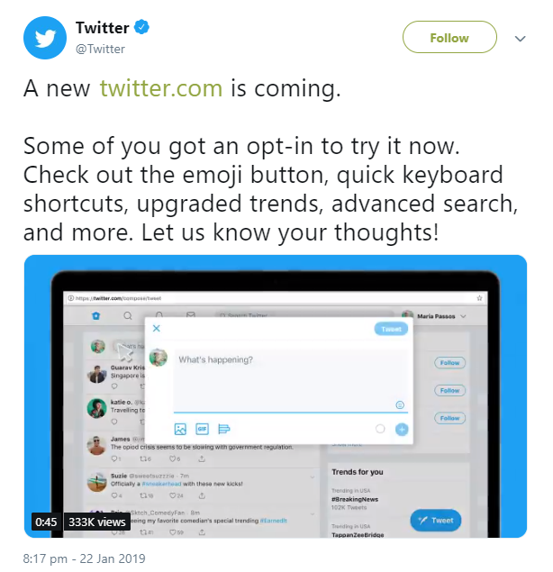 Twitter kündigt neue Version an