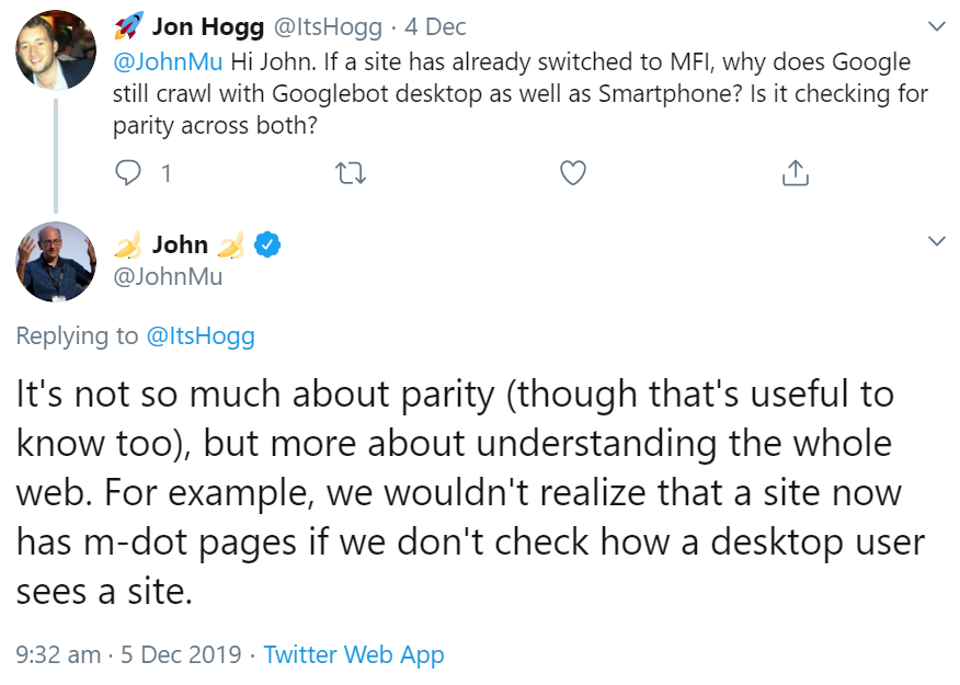 Warum Google auch Mobile First-Websites mit dem Googlebot für Desktop besucht