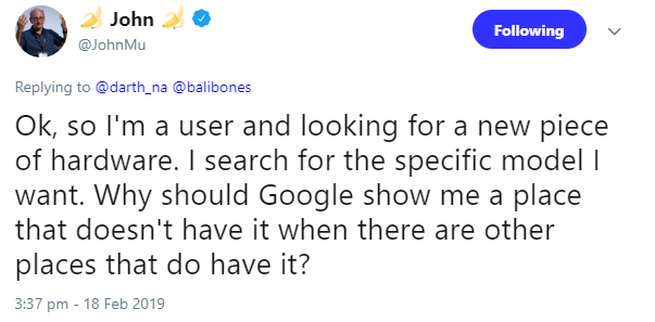 Google: Warum Ergebnisse für Produkte anzeigen, die nicht lieferbar sind?