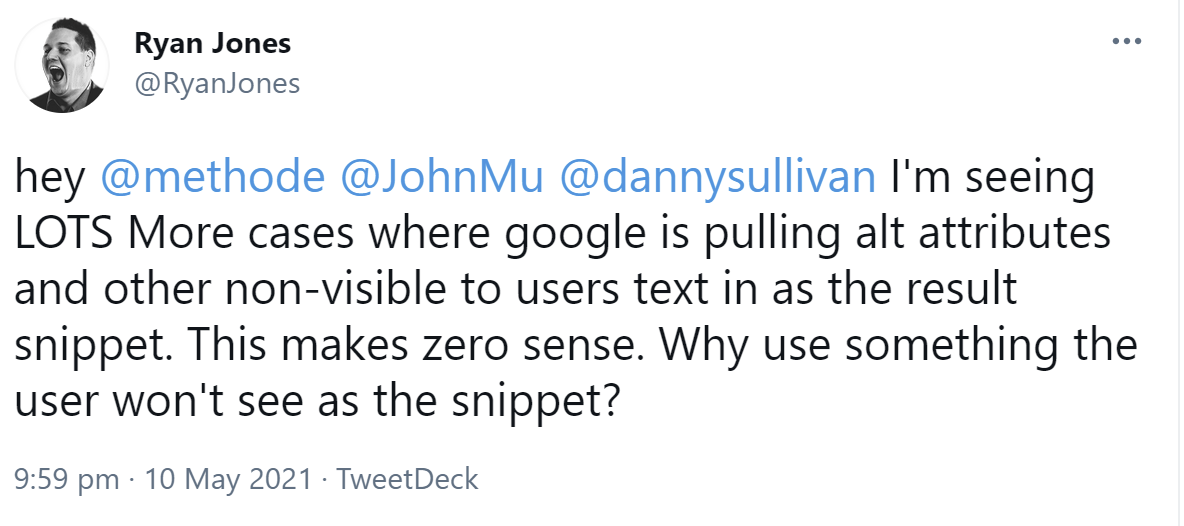 Warum zeigt Google auch nicht sichtbare Inhalte in den Suchergebnissen an?