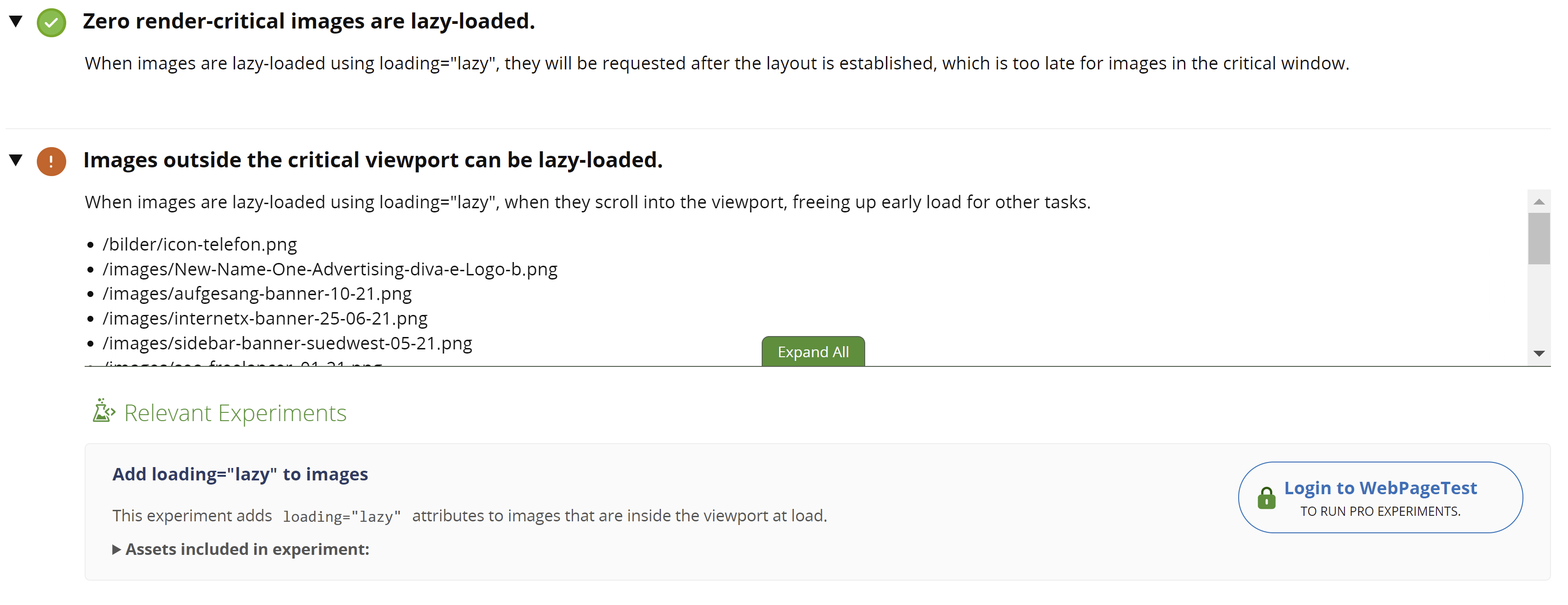 WebPageTest: Tipps für eine bessere Performance (Beispiel)