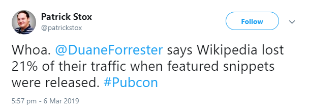 Wikipedia hat angeblich 21 Prozent seines Traffics durch Featured Snippets verloren