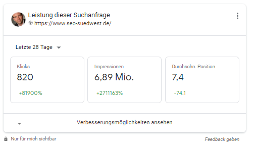 GSC-Daten auf der SERP